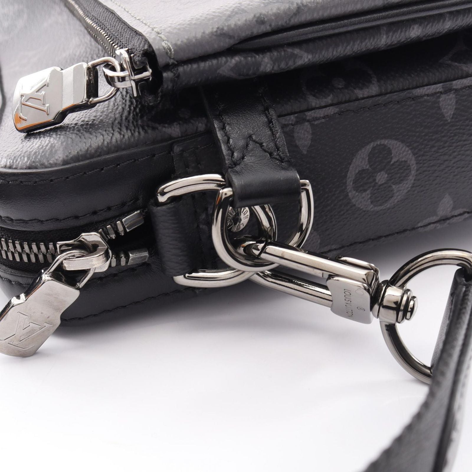 Louis Vuitton Shoulder Bag Trio Messenger Monogram Eclipse Canvas Leather — view 7