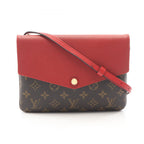 Louis Vuitton Shoulder Bag Twice Twin Set Monogram Aurore Cerise Canvas Leather