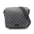 Louis Vuitton Shoulder Bag District PM Damier Graphite Canvas Leather
