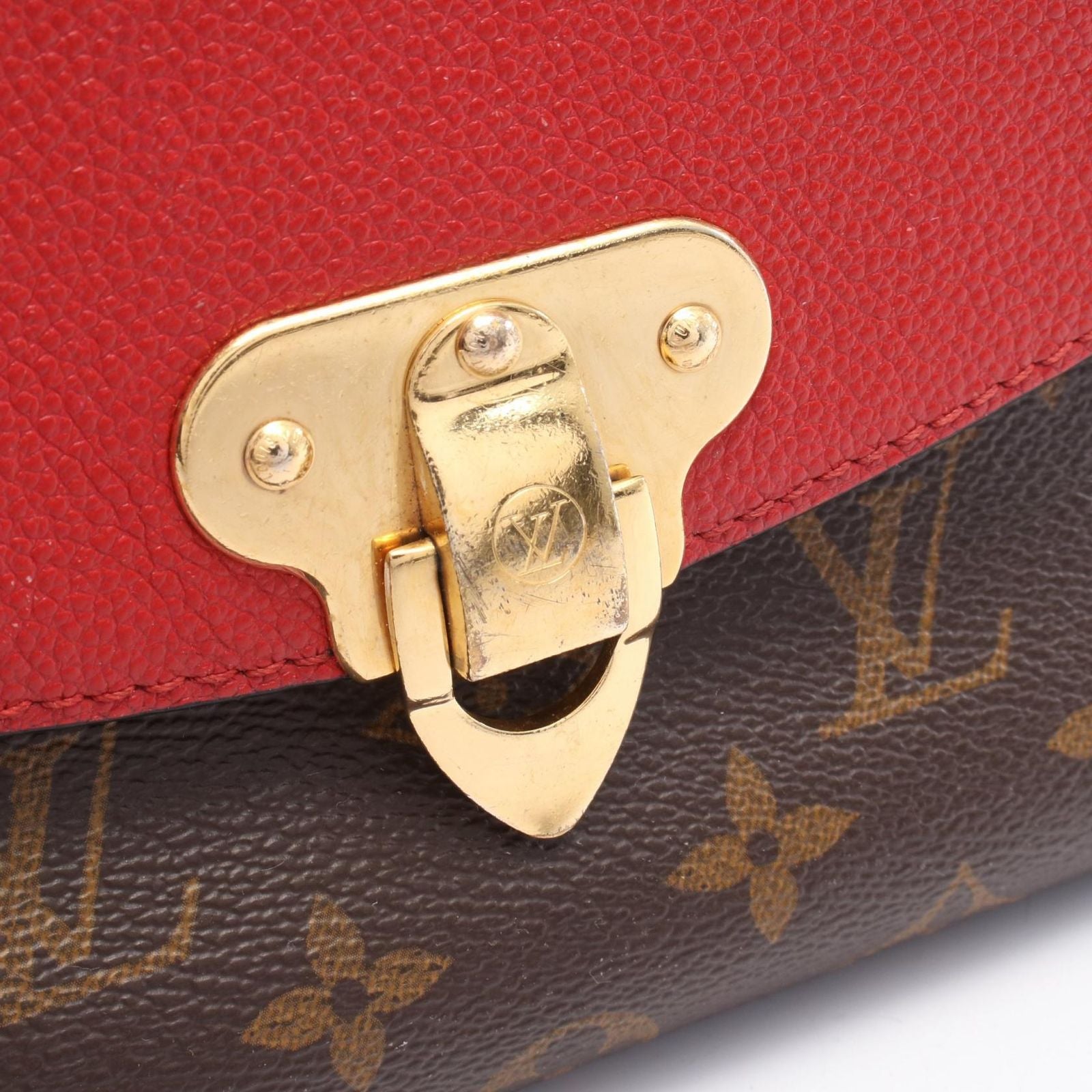 Louis Vuitton Shoulder Bag Sun Placido Monogram Cerise Canvas Leather — view 6