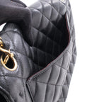 Chanel Shoulder Bag Maxi Quilted 30 Classic Large Double Flap Black Caviar — view 6