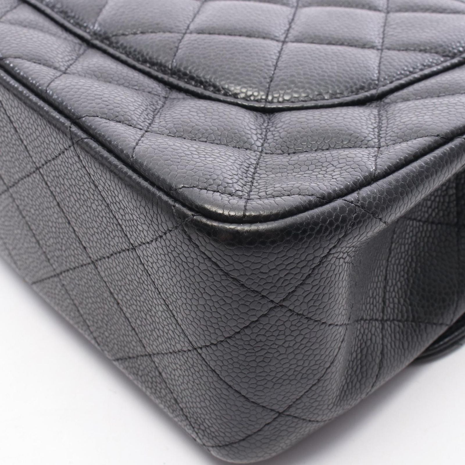 Chanel Shoulder Bag Maxi Quilted 30 Classic Large Double Flap Black Caviar — view 8