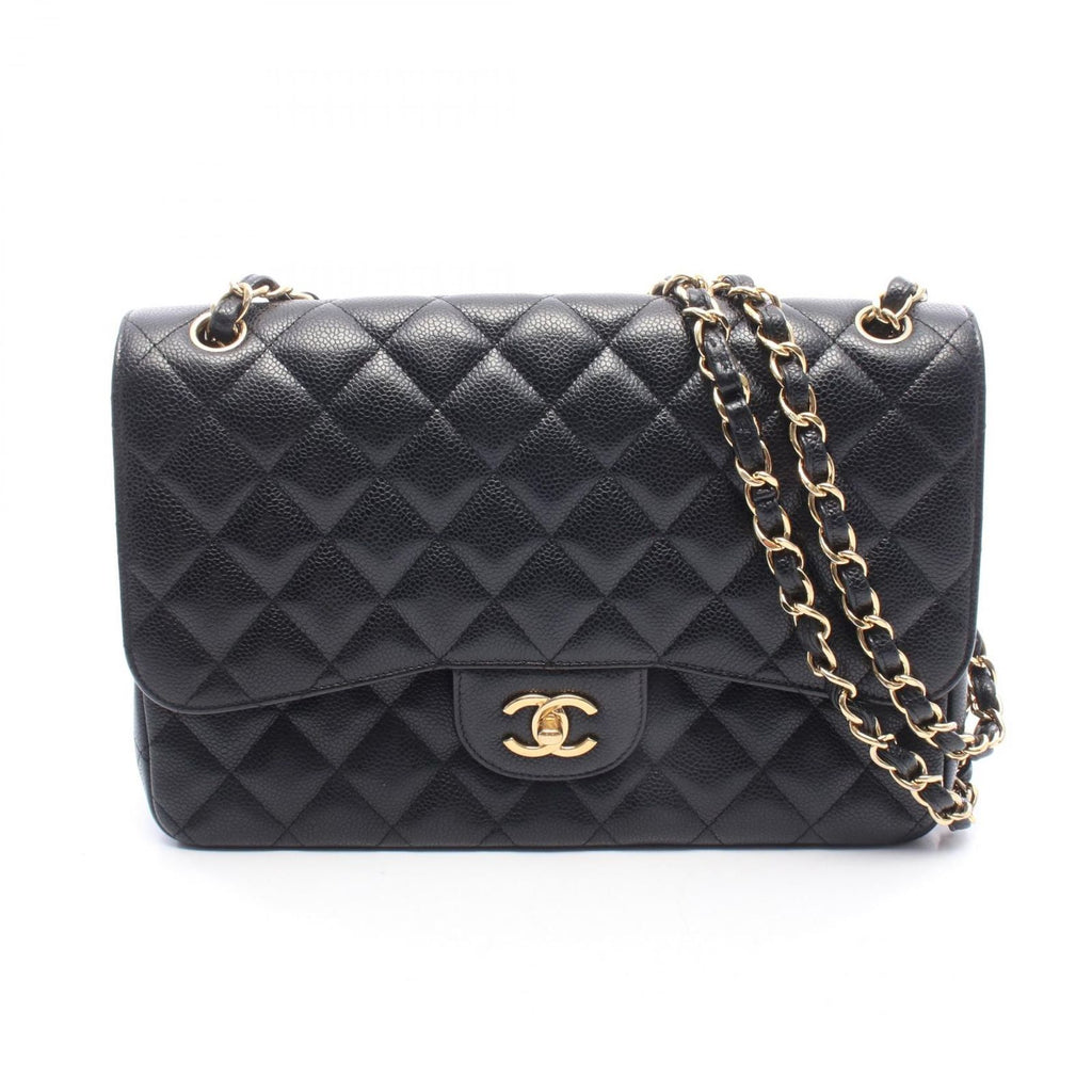 Chanel Shoulder Bag Maxi Quilted 30 Classic Large Double Flap Black Caviar