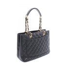 Chanel Tote Bag Quilted Grand Shopping GST Black Caviar Leather Chain — view 2