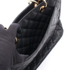 Chanel Tote Bag Quilted Grand Shopping GST Black Caviar Leather Chain — view 7