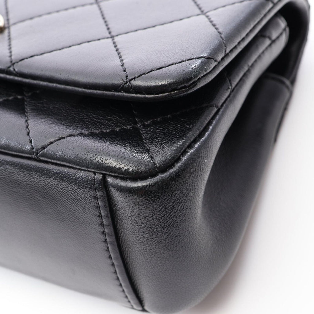 Chanel Shoulder Bag Quilted Black Lambskin Small Flap Chain — view 7