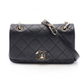 Chanel Shoulder Bag Quilted Black Lambskin Small Flap Chain