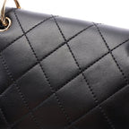 Chanel Shoulder Bag Quilted Black Lambskin Small Flap Chain — view 6