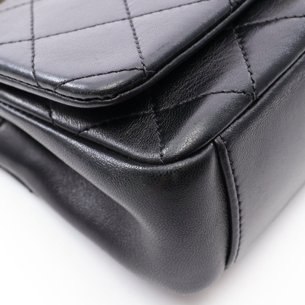 Chanel Shoulder Bag Quilted Black Lambskin Small Flap Chain — view 8