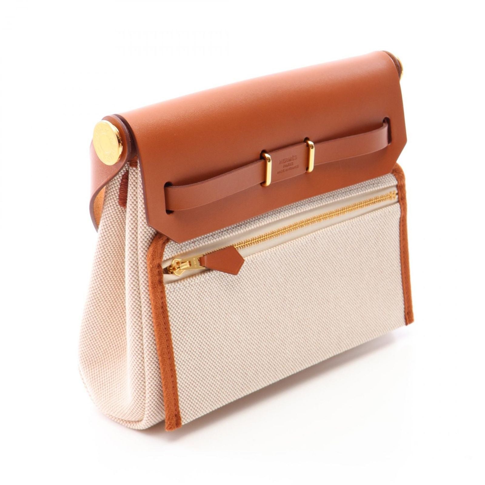 Hermes Shoulder Bag Herbag Zip Mini Ecru Fauve — view 2