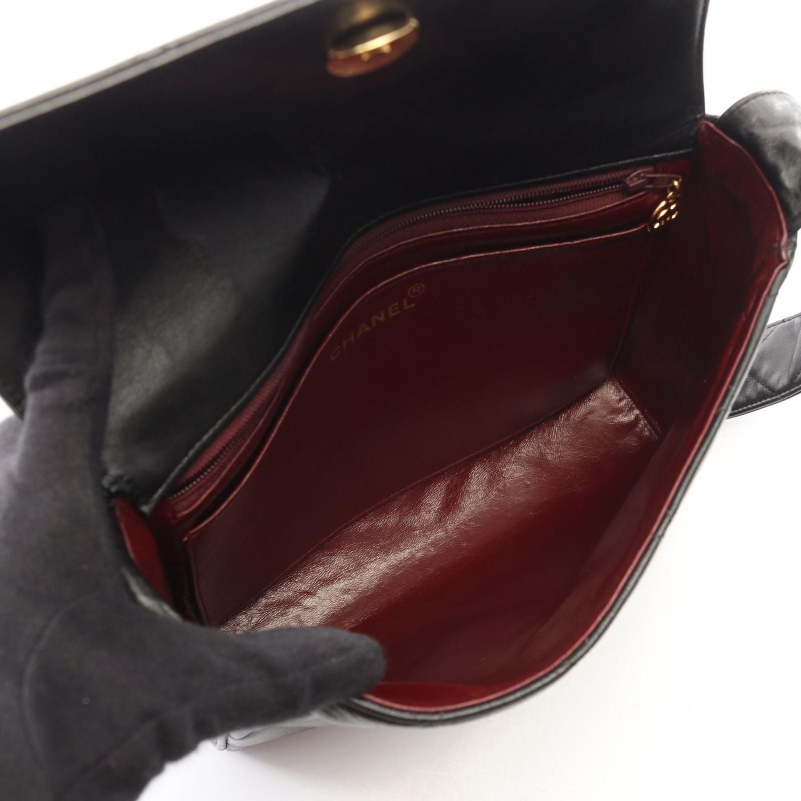 Chanel Shoulder Bag Quilted Black Lambskin — view 3