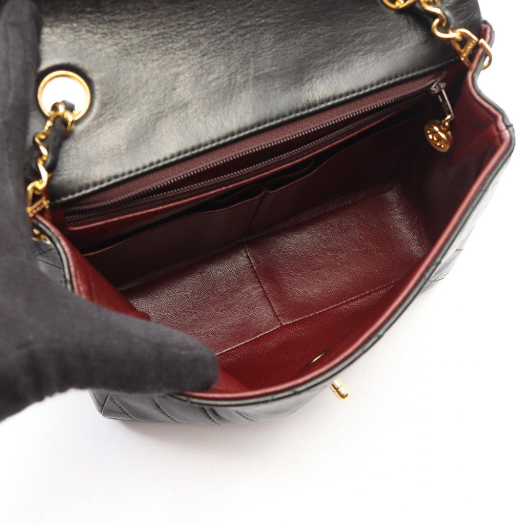 Chanel Shoulder Bag Mini Quilted 20 Black Lambskin Mini Chain — view 3