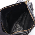 Chanel Shoulder Bag Quilted Fringe Chain Black Lambskin — view 3