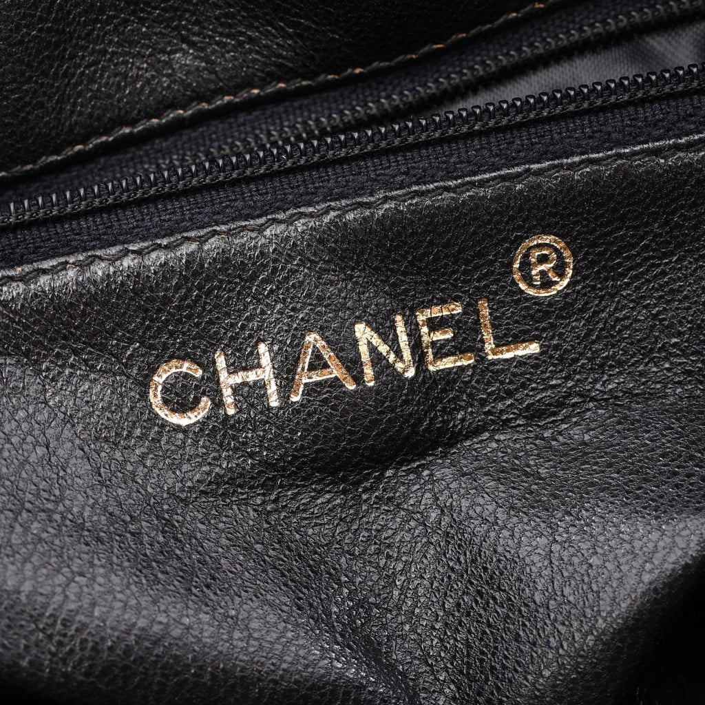 Chanel Shoulder Bag Quilted Fringe Chain Black Lambskin — view 4