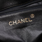Chanel Shoulder Bag Quilted Fringe Chain Black Lambskin — view 4