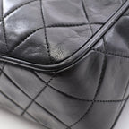Chanel Shoulder Bag Quilted Fringe Chain Black Lambskin — view 7