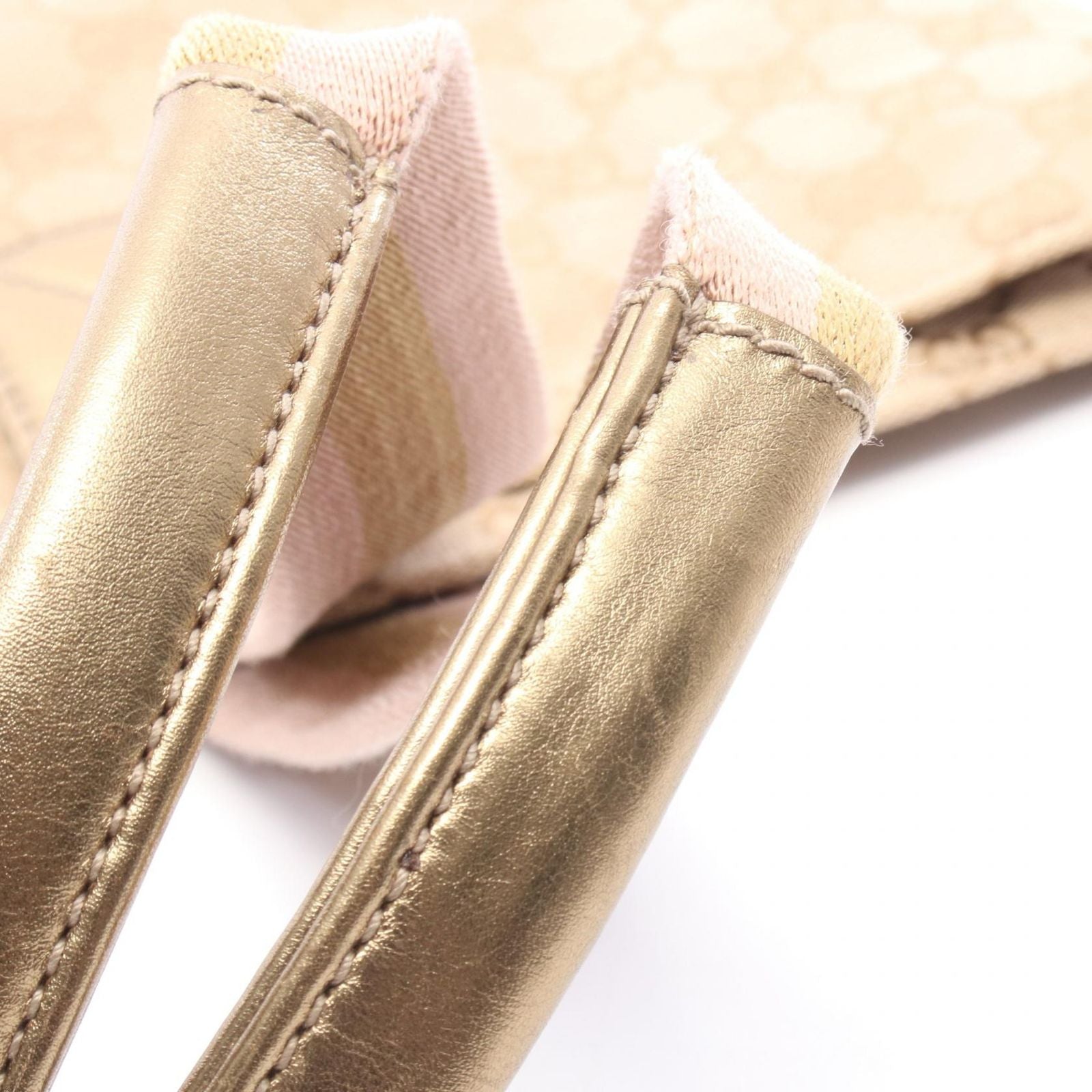 Gucci Tote Bag GG Canvas Sherry Line Gold Beige Pink — view 8