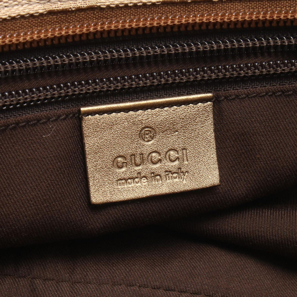 Gucci Tote Bag GG Canvas Sherry Line Gold Beige Pink — view 4