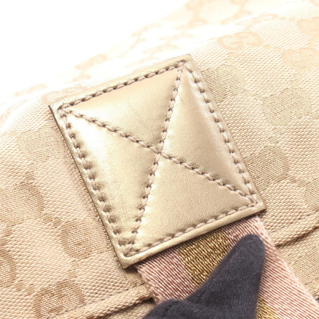 Gucci Tote Bag GG Canvas Sherry Line Gold Beige Pink — view 7
