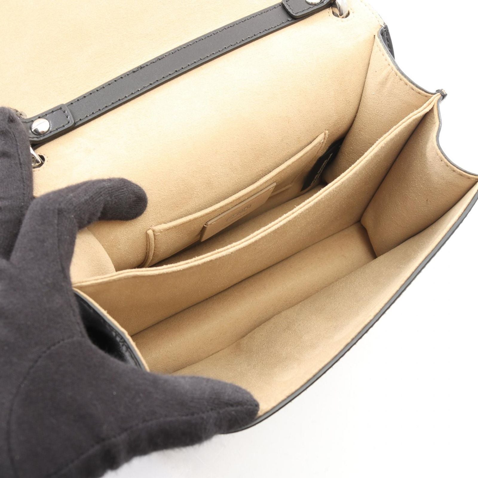 Fendi Shoulder Bag Mini Kan I Black Leather Canai Small — view 3