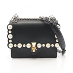 Fendi Shoulder Bag Mini Kan I Black Leather Canai Small