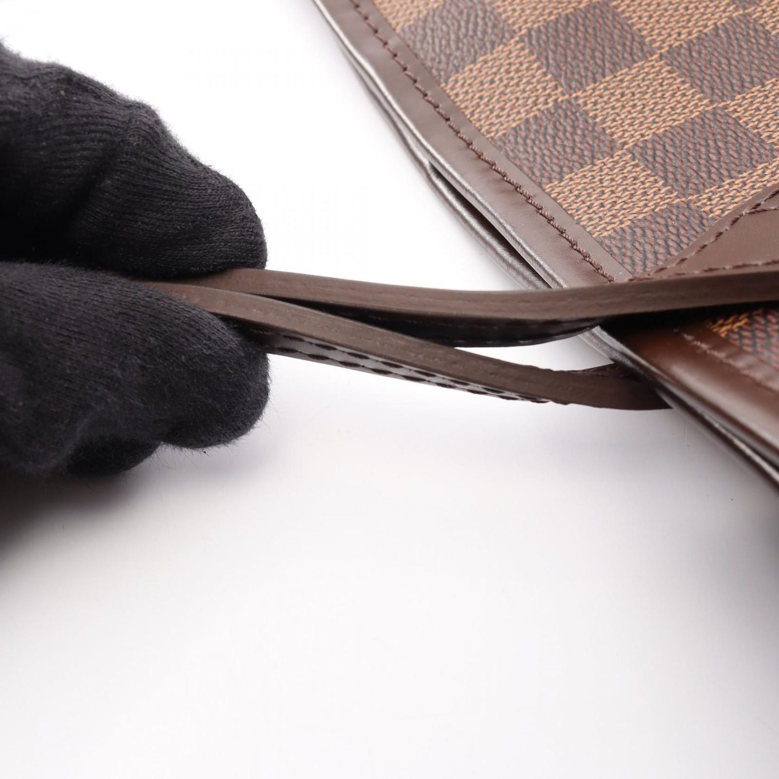 Louis Vuitton Tote Bag Neverfull MM Damier Ebene Canvas Leather — view 7