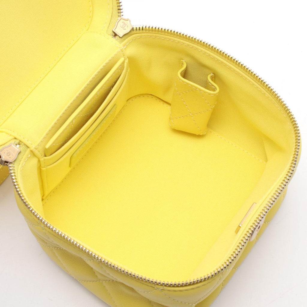 Chanel Shoulder Bag Quilted Yellow Leather Small Vanity 2-Way Chain — view 3