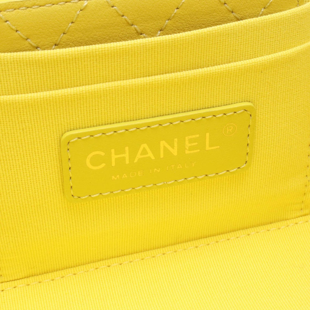Chanel Shoulder Bag Quilted Yellow Leather Small Vanity 2-Way Chain — view 4