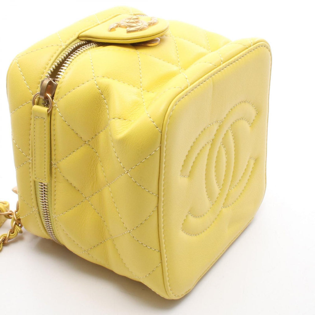Chanel Shoulder Bag Quilted Yellow Leather Small Vanity 2-Way Chain — view 6