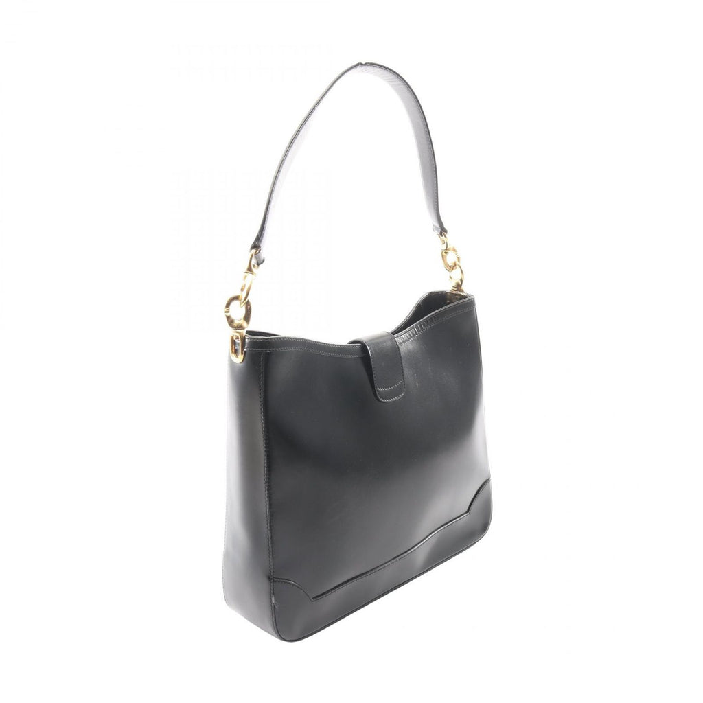Celine Shoulder Bag Black Leather Gancini — view 2
