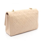 Chanel Shoulder Bag Quilted Diana Flap Light Beige Lambskin Chain — view 2