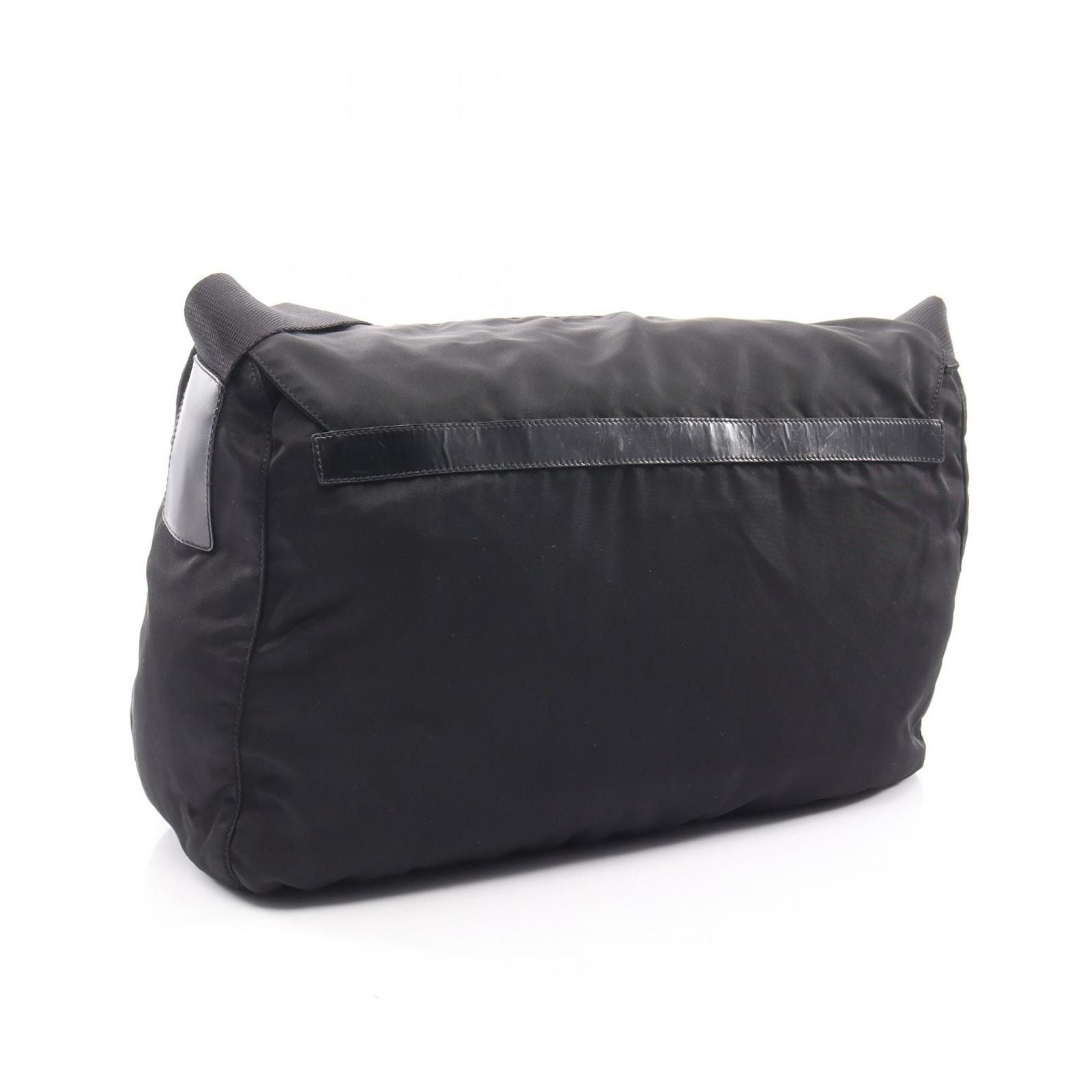 Prada Shoulder Bag Vela Black Nylon Leather Triangle Logo — view 2