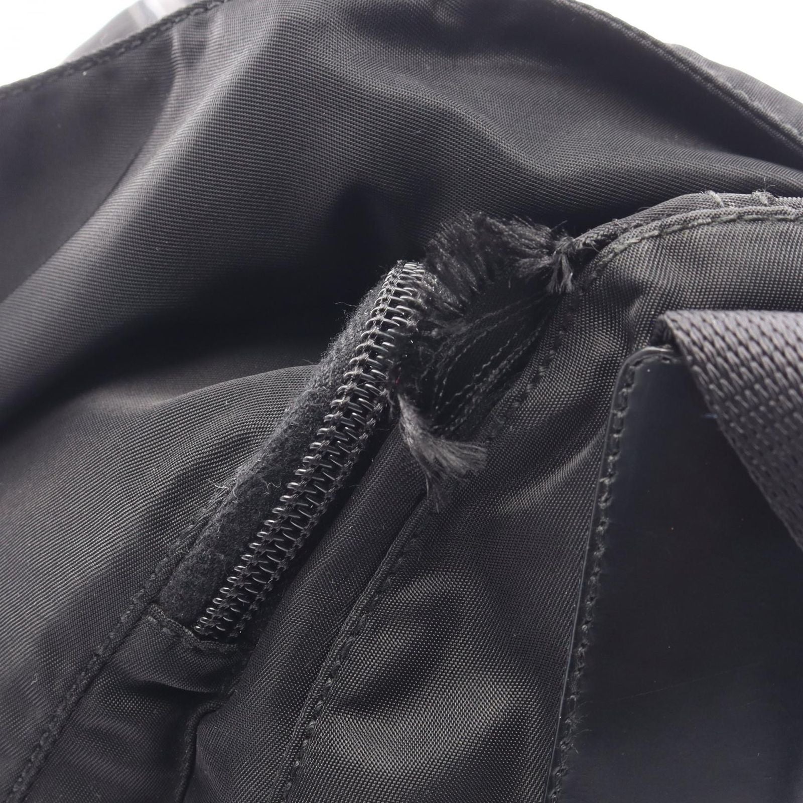Prada Shoulder Bag Vela Black Nylon Leather Triangle Logo — view 7