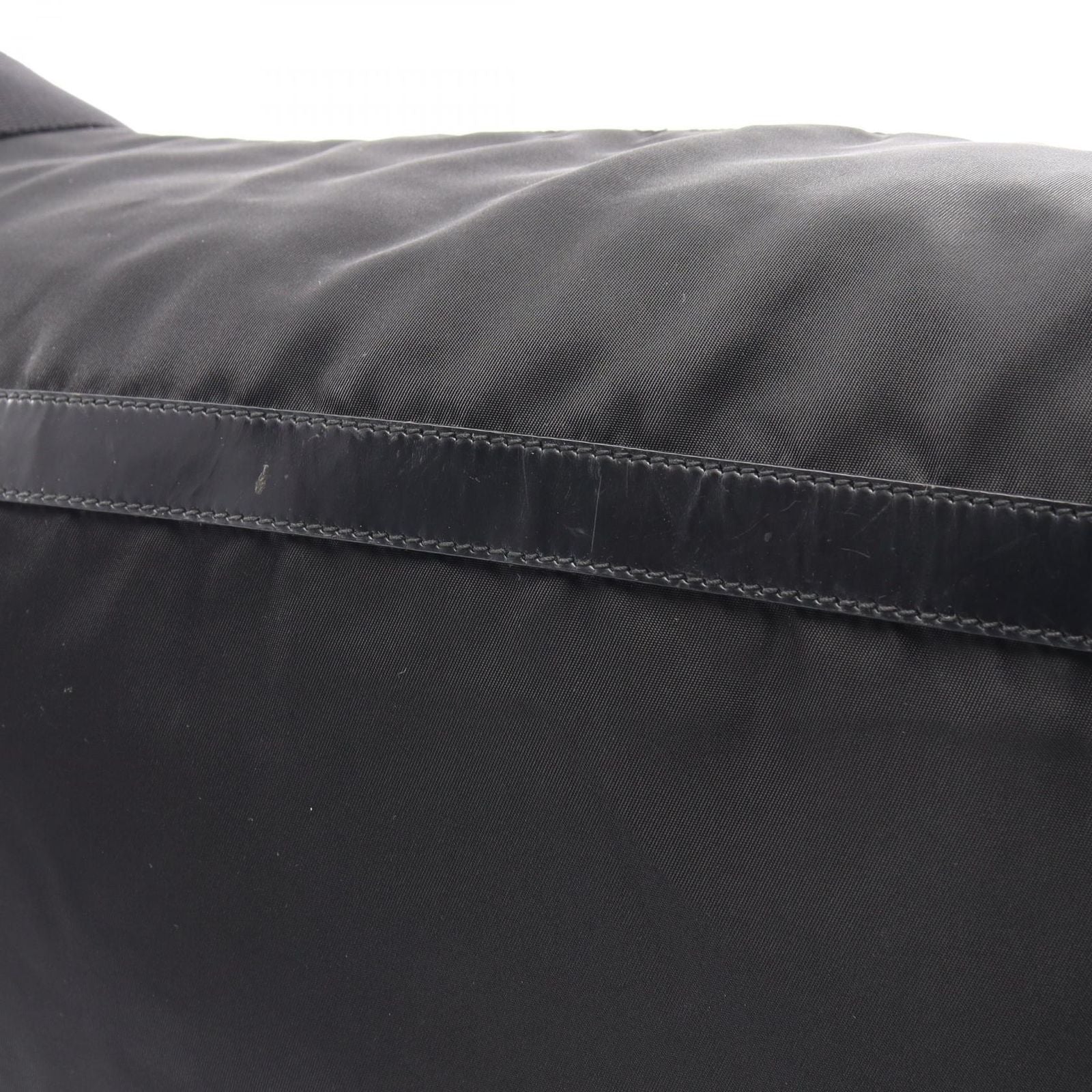 Prada Shoulder Bag Vela Black Nylon Leather Triangle Logo — view 6
