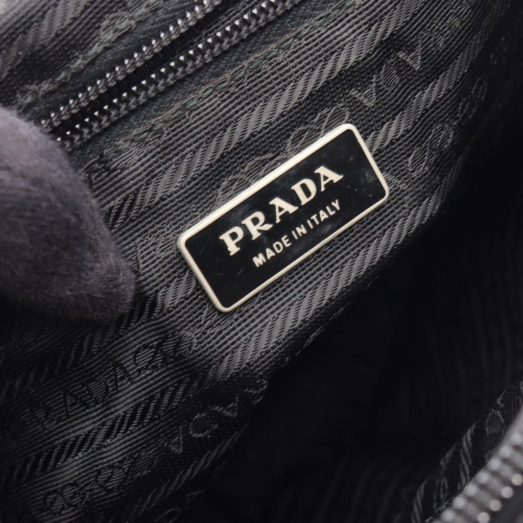Prada Shoulder Bag Vela Black Nylon Leather Triangle Logo — view 4