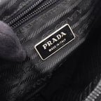 Prada Shoulder Bag Vela Black Nylon Leather Triangle Logo — view 4