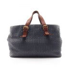 Bottega Veneta Tote Bag Intrecciato Navy Leather Large