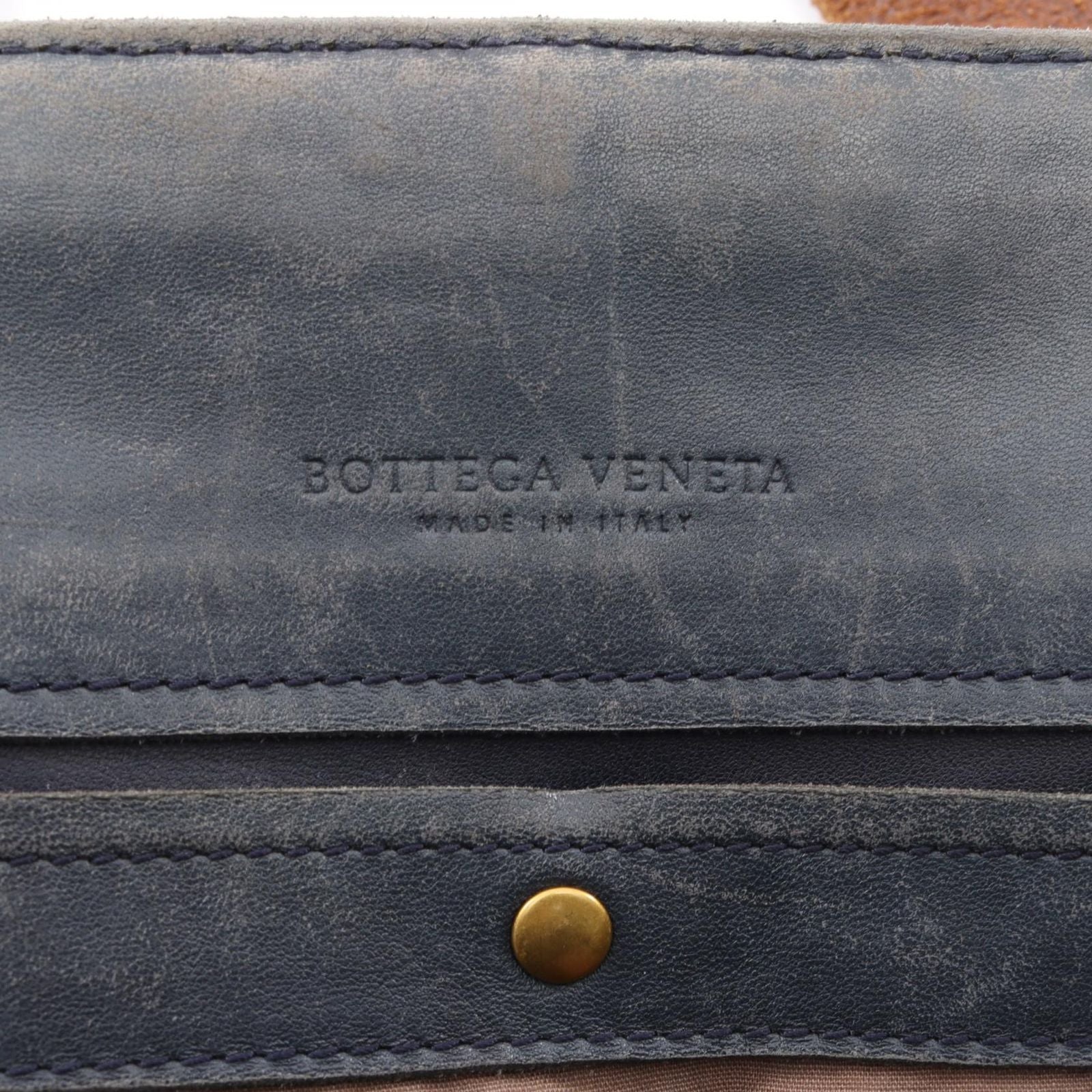 Bottega Veneta Tote Bag Intrecciato Navy Leather Large — view 4