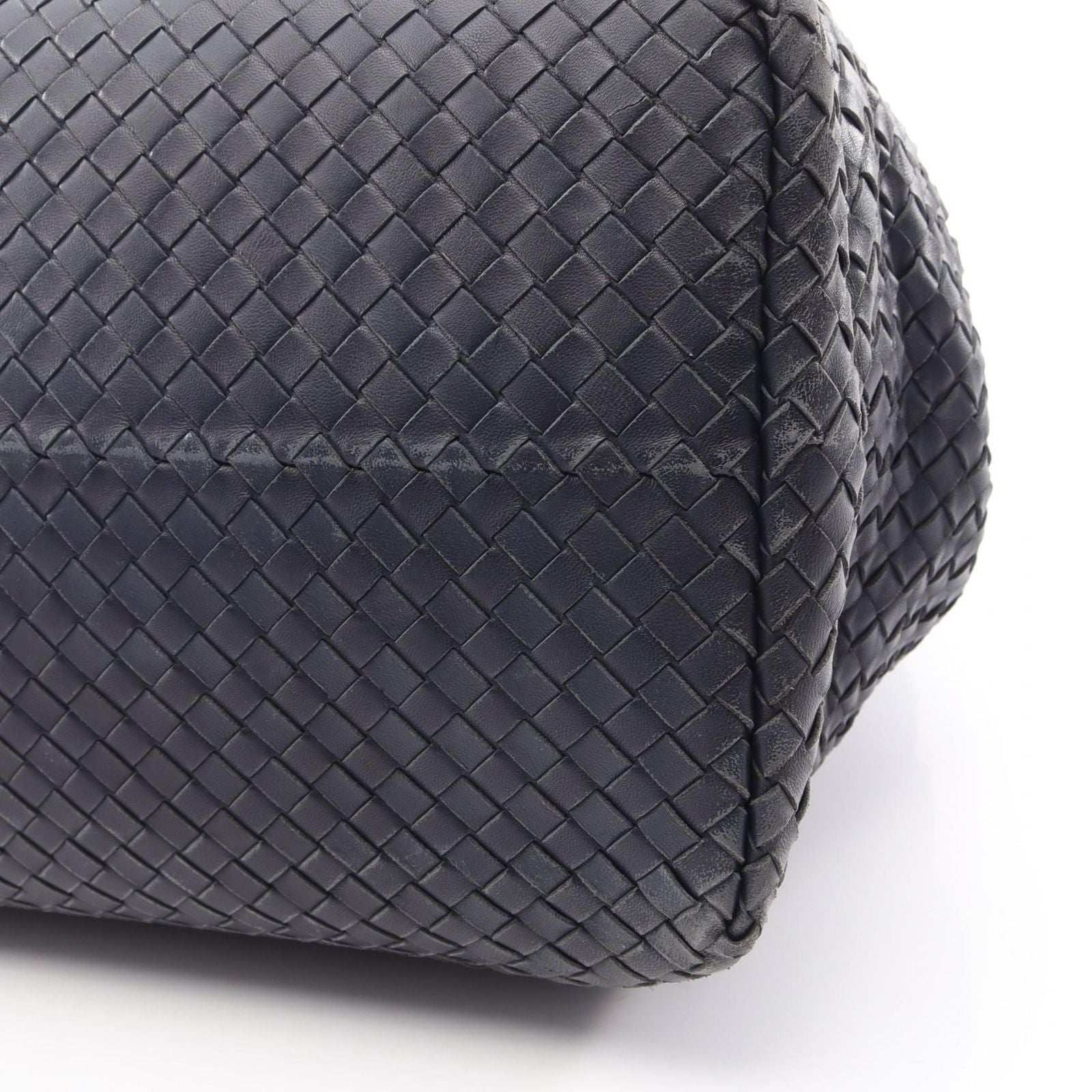 Bottega Veneta Tote Bag Intrecciato Navy Leather Large — view 8