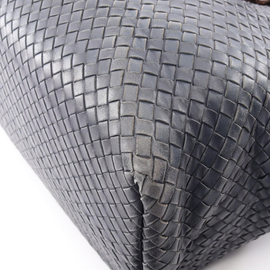 Bottega Veneta Tote Bag Intrecciato Navy Leather Large — view 7