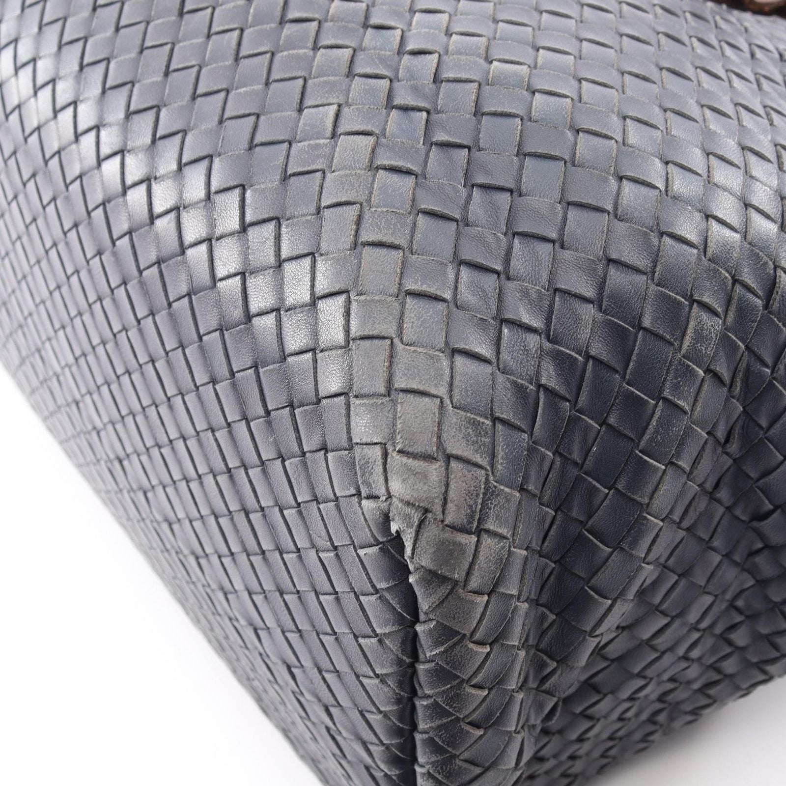 Bottega Veneta Tote Bag Intrecciato Navy Leather Large — view 7