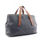 Bottega Veneta Tote Bag Intrecciato Navy Leather Large — view 2