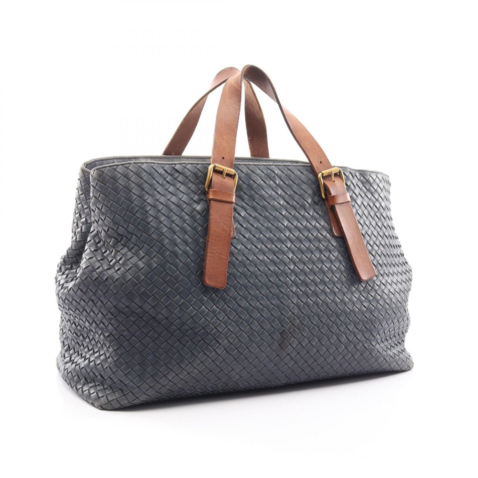 Bottega Veneta Tote Bag Intrecciato Navy Leather Large — view 2