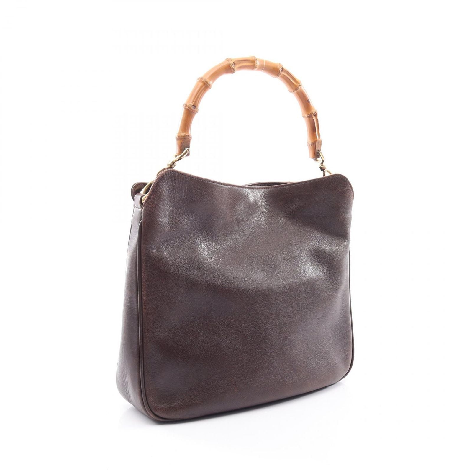 Gucci Bamboo 2-Way 001 Brown Leather Shoulder Handbag — view 2
