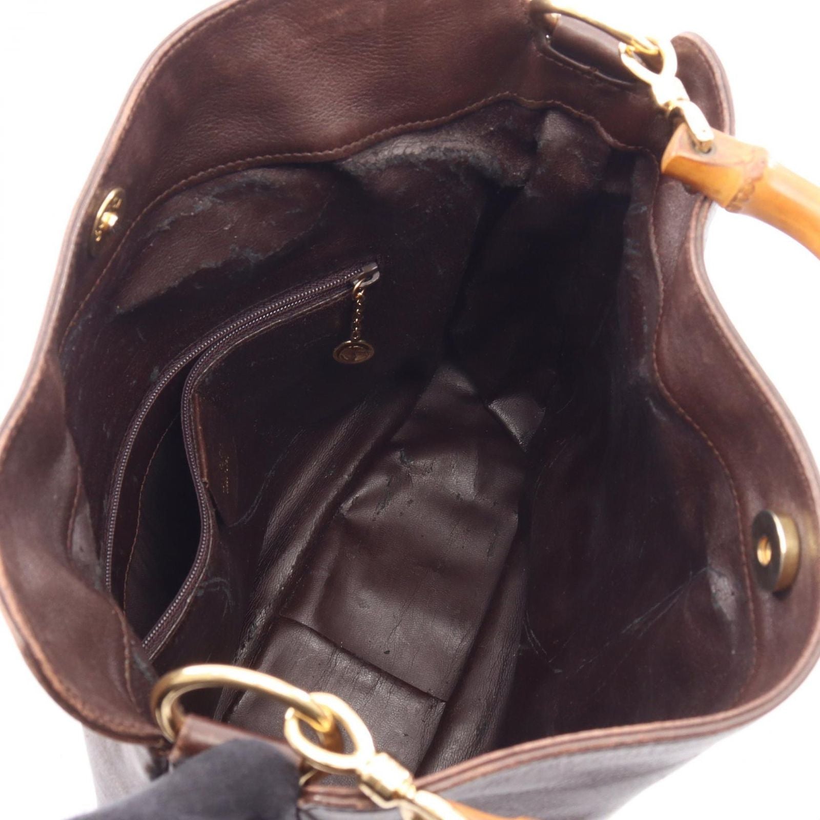 Gucci Bamboo 2-Way 001 Brown Leather Shoulder Handbag — view 3