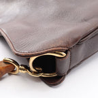 Gucci Bamboo 2-Way 001 Brown Leather Shoulder Handbag — view 8