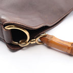 Gucci Bamboo 2-Way 001 Brown Leather Shoulder Handbag — view 7