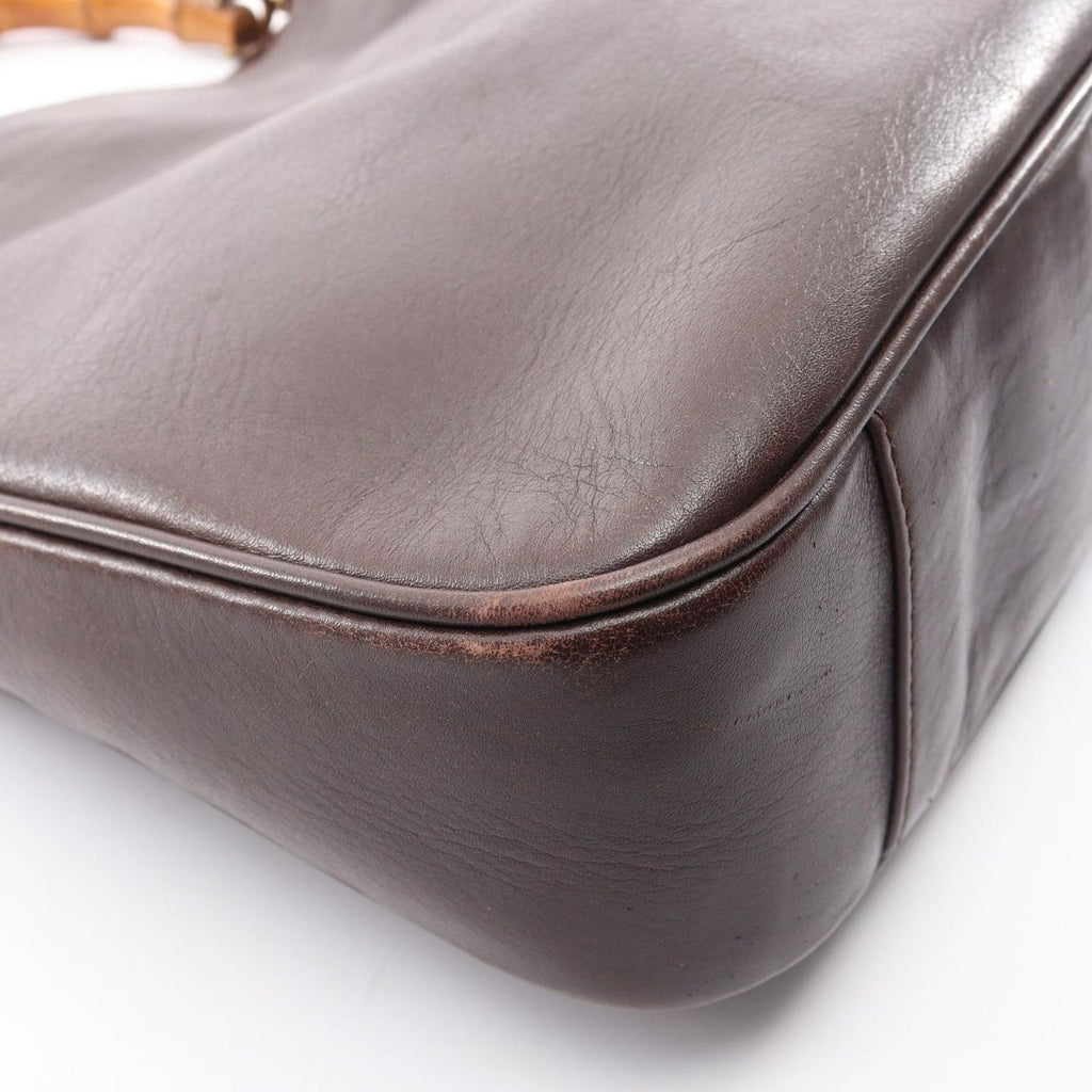 Gucci Bamboo 2-Way 001 Brown Leather Shoulder Handbag — view 5