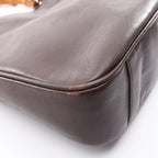 Gucci Bamboo 2-Way 001 Brown Leather Shoulder Handbag — view 5