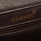 Chanel Shoulder Bag Quilted Face Brown Caviar Leather Double Chain — view 5